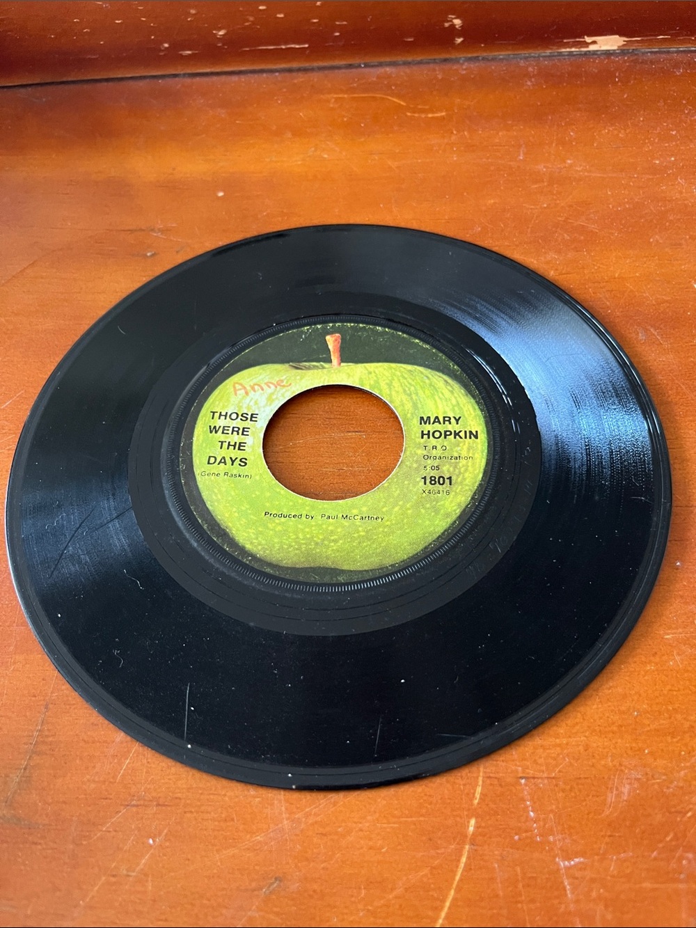 Apple Label Produced By Paul McCartney 45 RPM Vinyl Record Mary Hopkin 1968